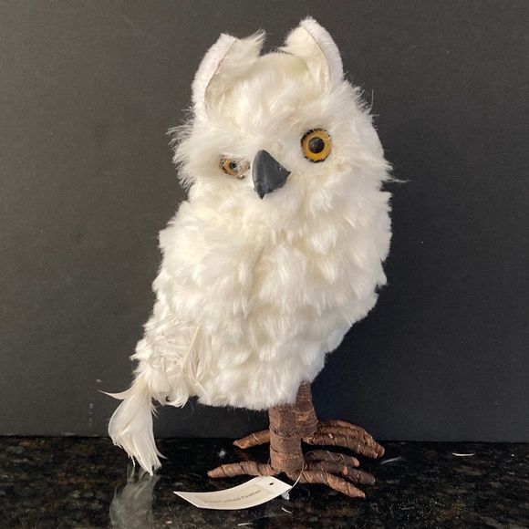 Set of 3 Snowy White Owls/Faux Fur & Real Feathers/Winter/Holiday/NEW! - Picture 3 of 5